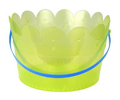 Green Scallop Plastic Easter Basket