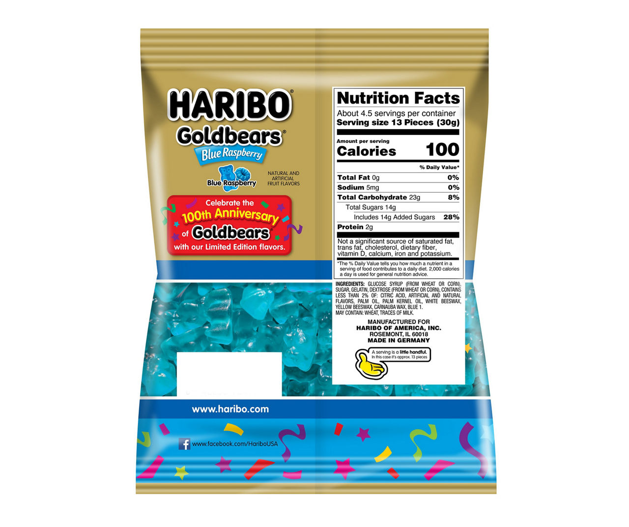 Haribo Blue Raspberry Bears Gummi Candy