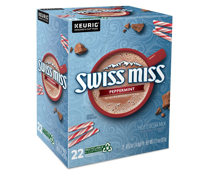 Swiss Miss Peppermint Hot Chocolate K-Cups and Jet Puffed Marshmallow Bits Bundle - Single-Serve Hot Cocoa K-Cups for Keurig Brewers - 1 Box 22