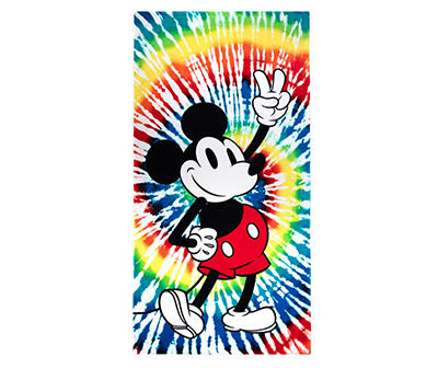 Rainbow Tie-Dye Mickey Mouse Beach Towel