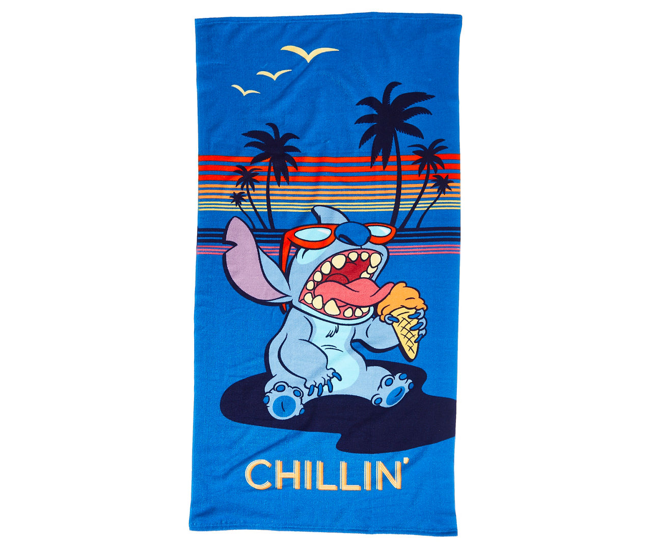 Disney Stitch Blue Beach Towel 28 X 58 Inch 100% Cotton Set Of 3