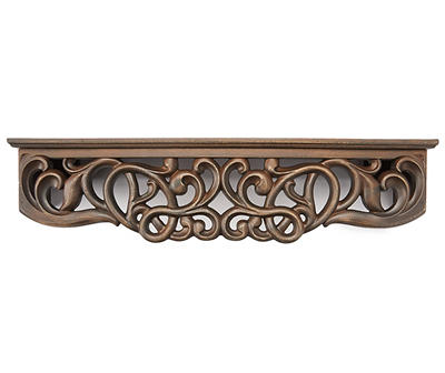 Brown Baroque Carved Wall Shelf