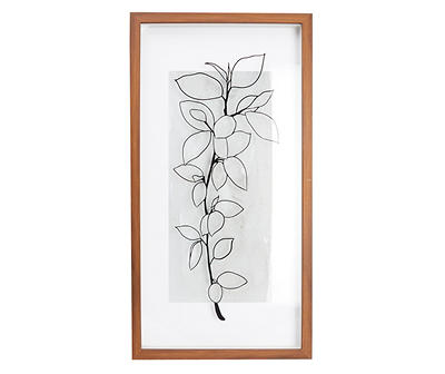 Black & Brown Botanical Line Drawing Flower Framed Wall Art