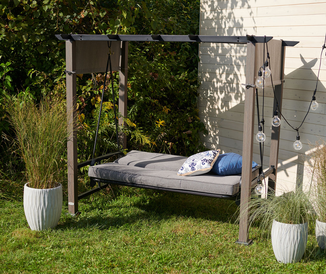 Pergola with deals daybed swing