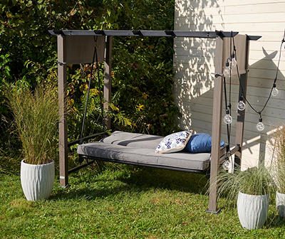 Sandpointe Pergola Cushioned Patio Daybed Swing