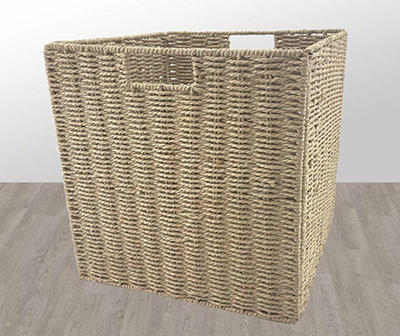 Natural Square Woven Paper Rope Bin