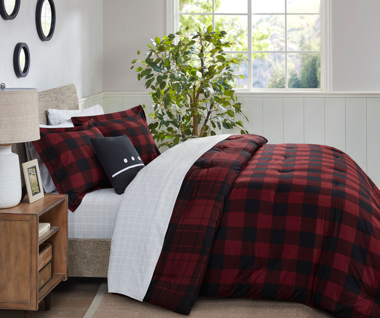 Red Buffalo Plaid Rochester Reversible King 8-Piece Comforter Set