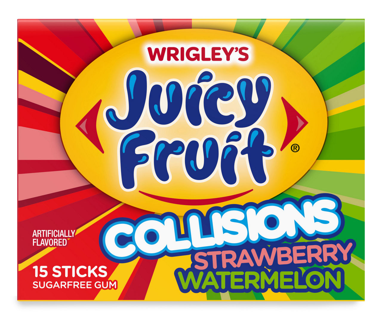 Collisions Strawberry Watermelon Gum, 15-Sticks