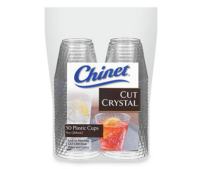 Chinet Cut Crystal 9 oz. Plastic Cups 50 ct Bag