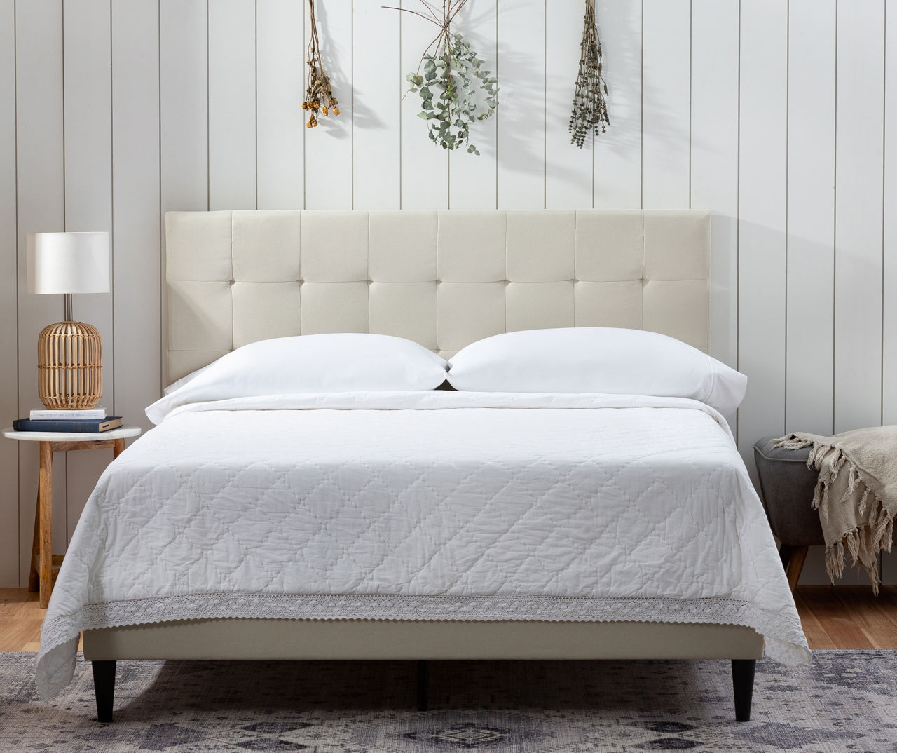 Upholstered california deals king platform bed