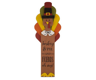 "Turkey & Pie" Pilgrim Turkey Standing Decor