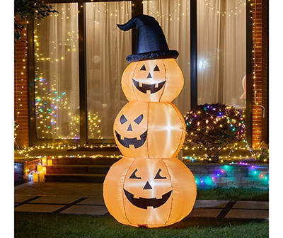 7.875' LED Inflatable Witch Hat Pumpkin Trio