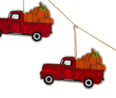 6' Trucks & Pumpkins Metal Garland