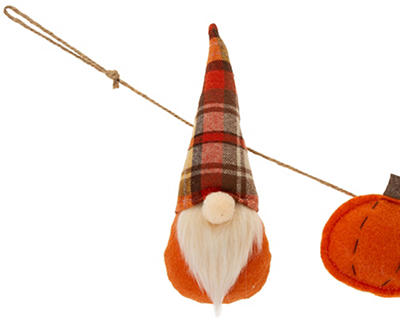 6' Fall Gnomes & Pumpkins Garland