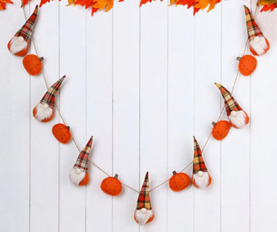 6' Fall Gnomes & Pumpkins Garland