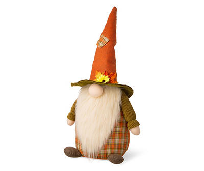 24" Fall Plaid Gnome Standing Decor