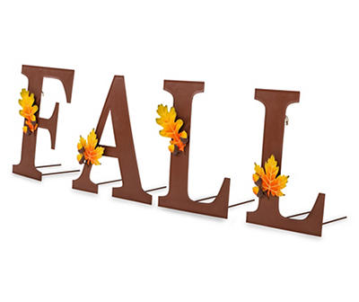 "Fall" Word & Leaf 4-Piece Yard Stake Set