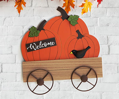 "Welcome" Pumpkin Cart Yard Stake