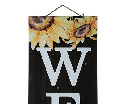 "Welcome" Sunflowers Light-Up Hanging Wall Decor