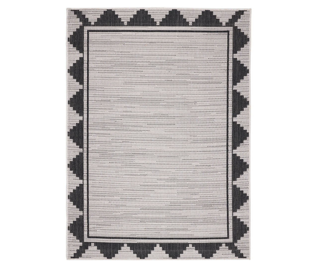 Broyhill Broyhill Gray & Black Geometric Border Indoor/Outdoor Area Rug
