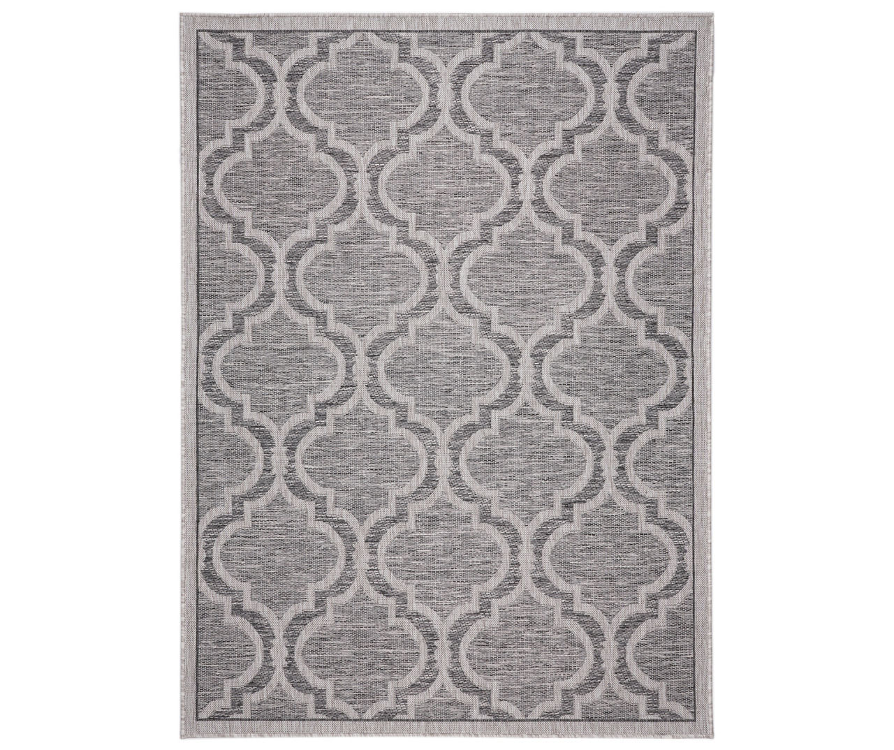 Gray Lattice Outdoor Area Rug, (6' x 9')