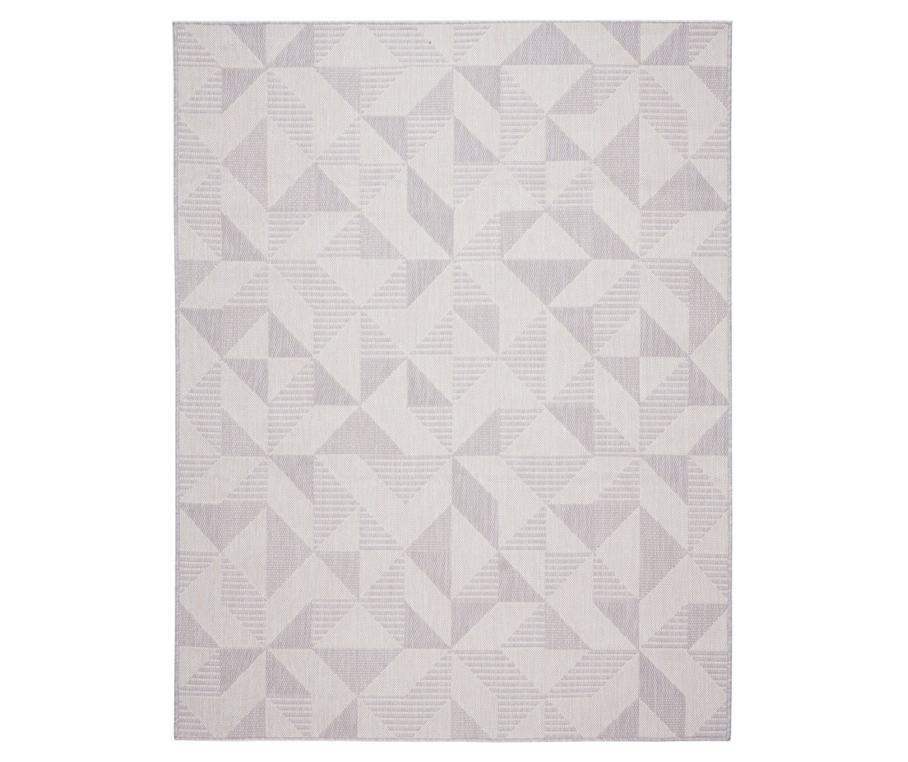 Pavero Gray & White Geometric Outdoor Area Rug, (5' x 7')