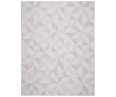 Real Living Pavero Gray & White Geometric Indoor/Outdoor Area Rug