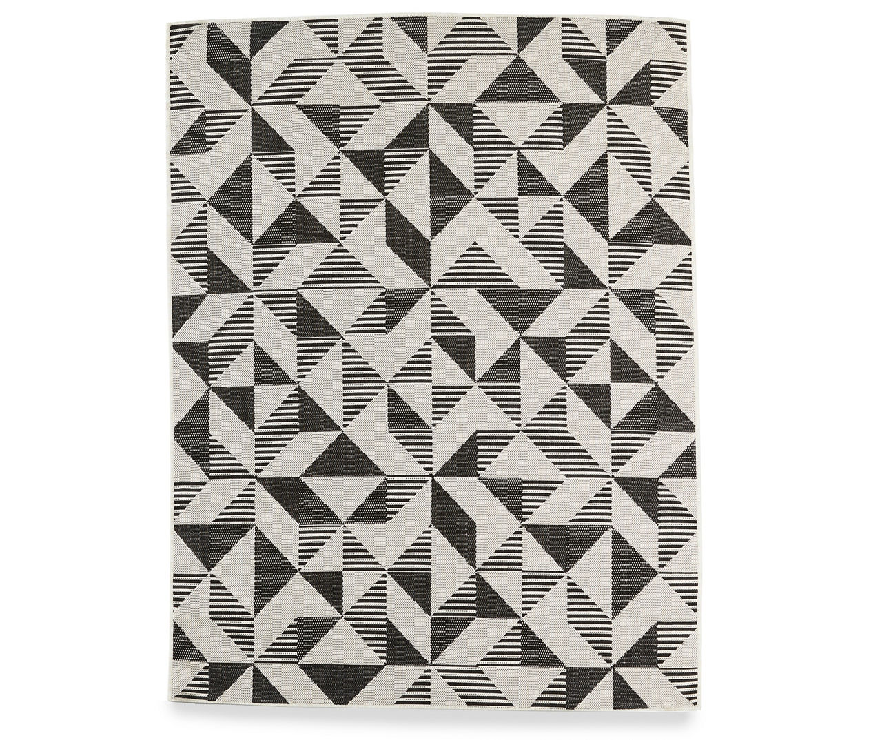 Real Living Pavero Black & White Geometric Outdoor Area Rug, (8' x 10')