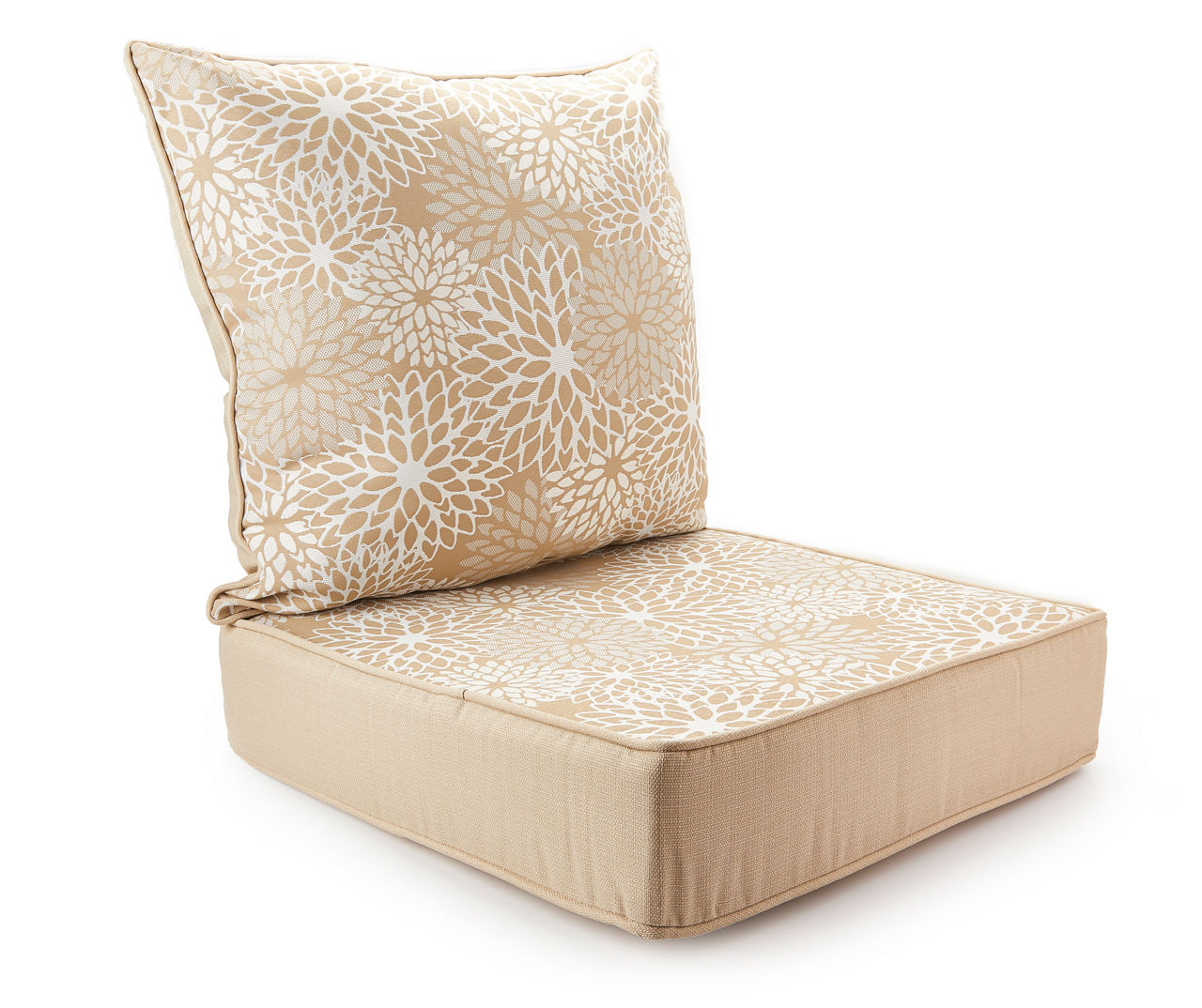 White deep 2024 seat patio cushions