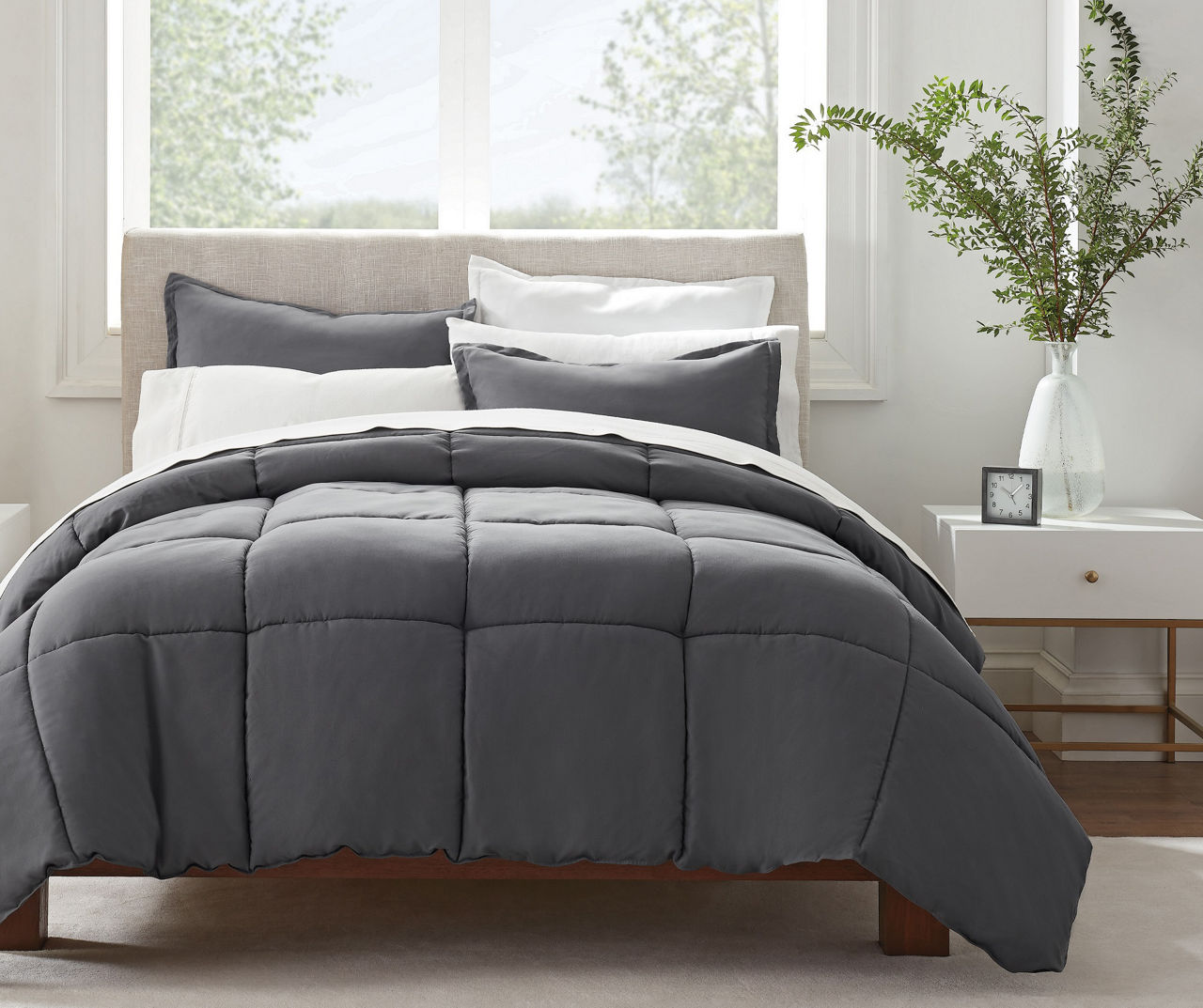 Serta Gray Simply Clean Twin XL 2Piece Comforter Set Big Lots