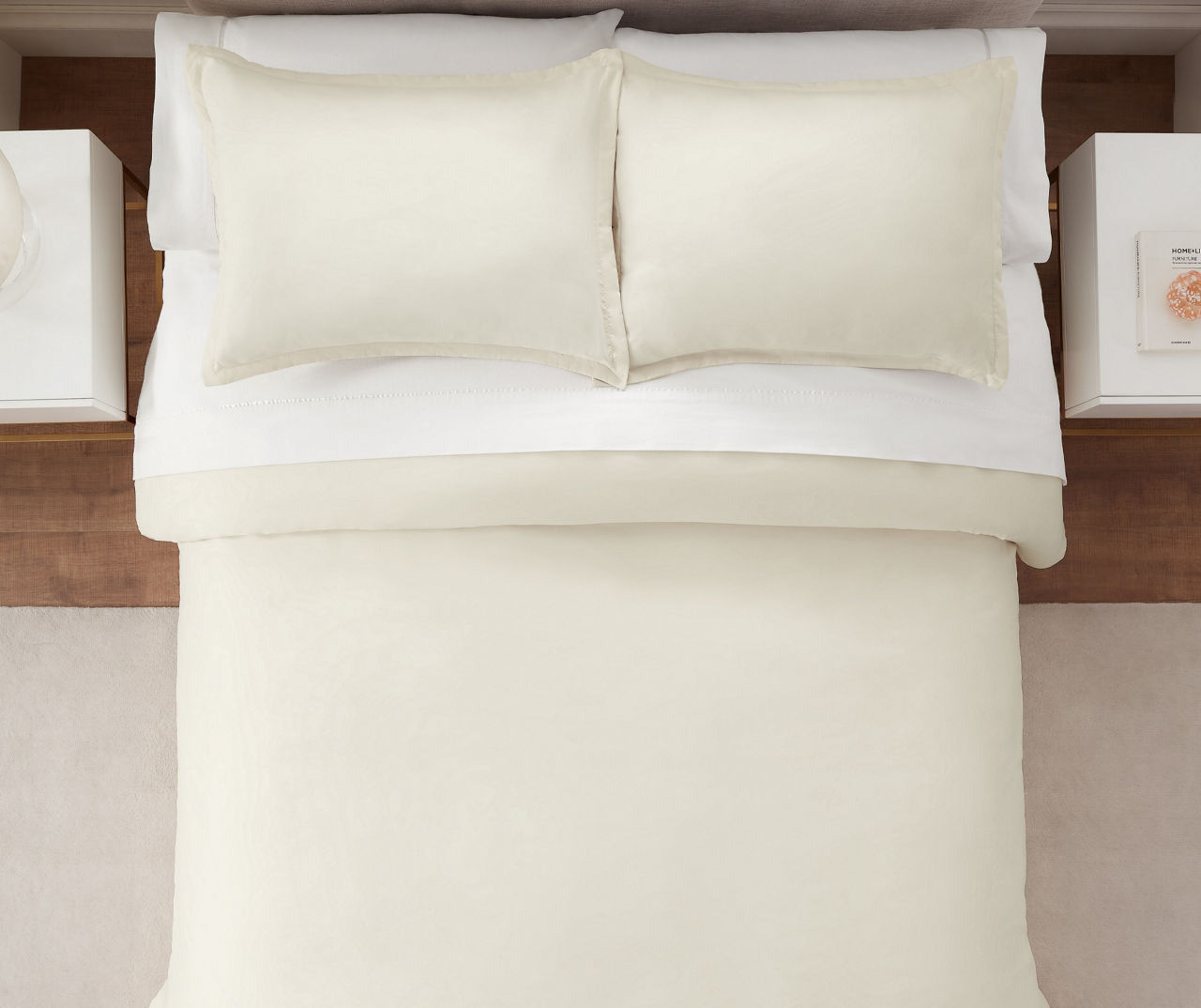 Ivory Simply Clean Full/Queen 3-Piece Duvet Cover Set