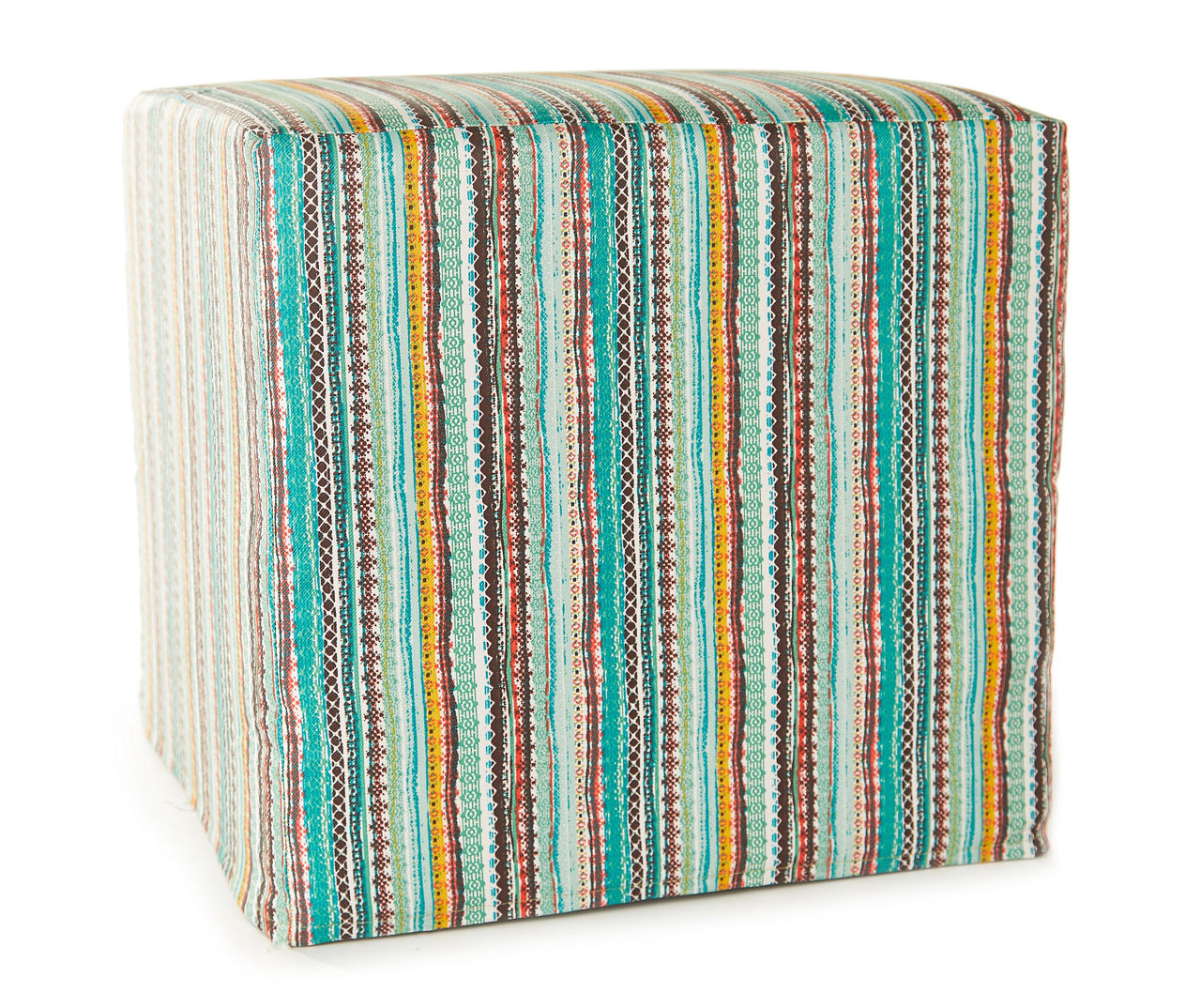 Abstract Stripes Square Outdoor Pouf