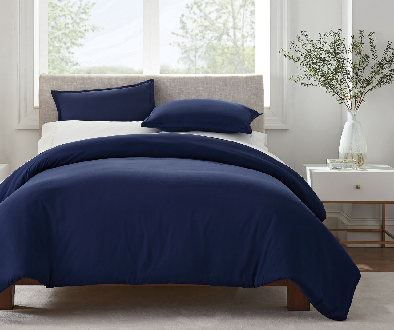 Navy Simply Clean King 3-Piece Duvet Cover Set