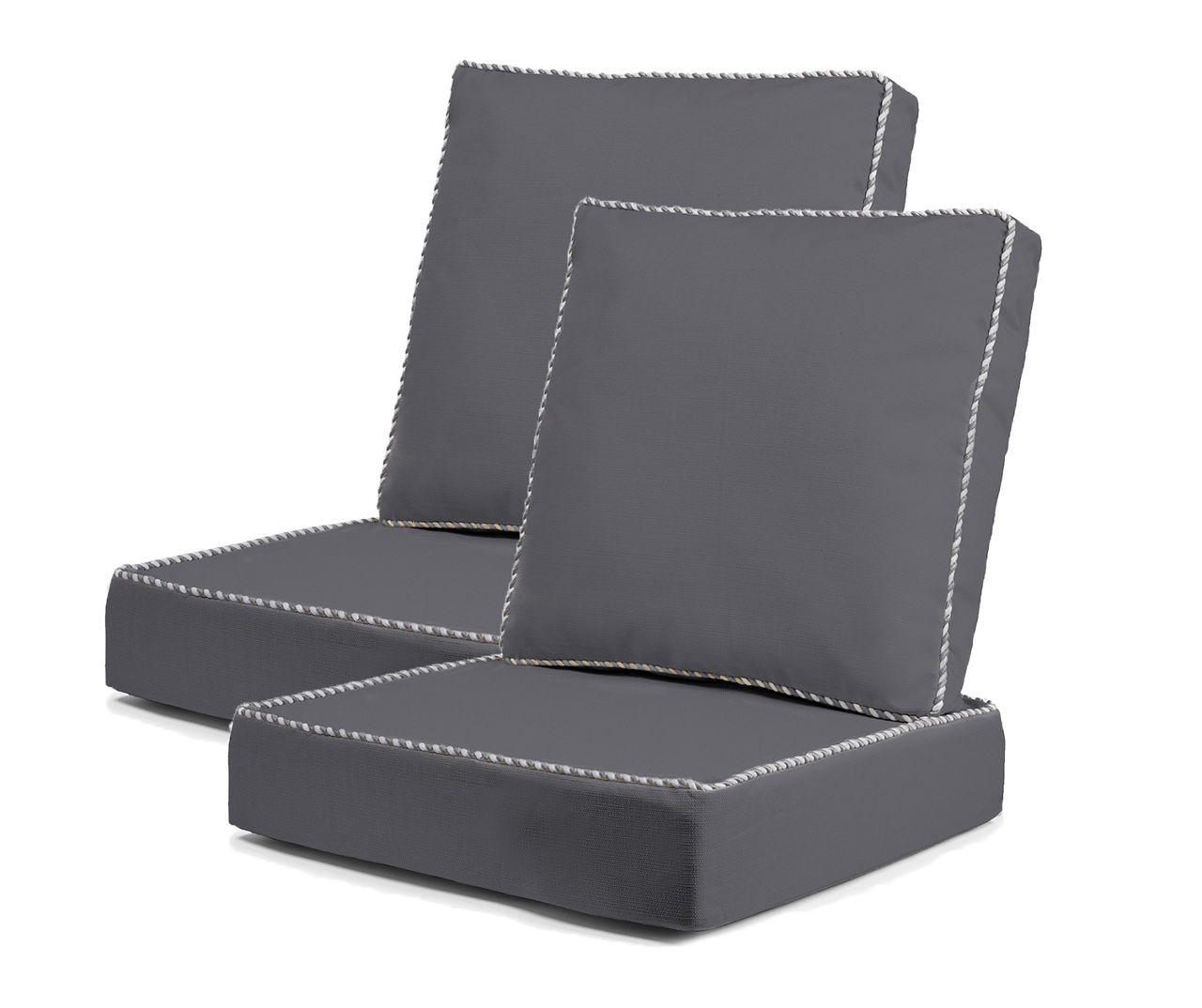 Gray 4-Piece Polyester Dining Cushion Set