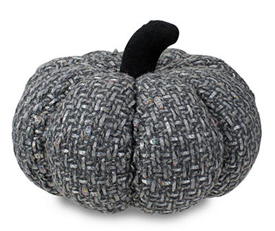6" Gray Knitted Yarn Pumpkin 
