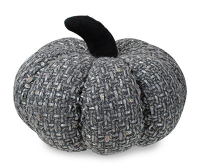 6" Gray Knitted Yarn Pumpkin 