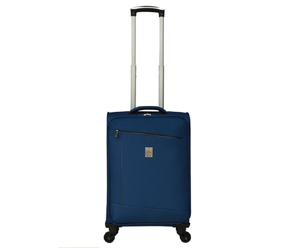Blue 20" Black-Accent Softside Spinner Carry-On Suitcase