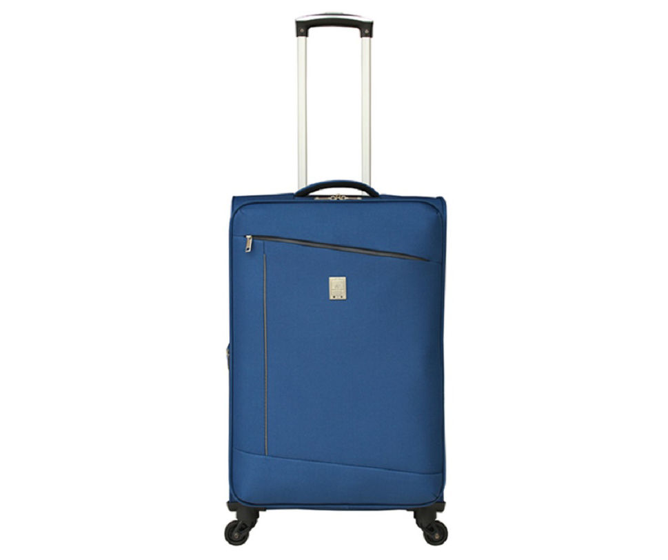 Blue 24" Black-Accent Softside Spinner Suitcase