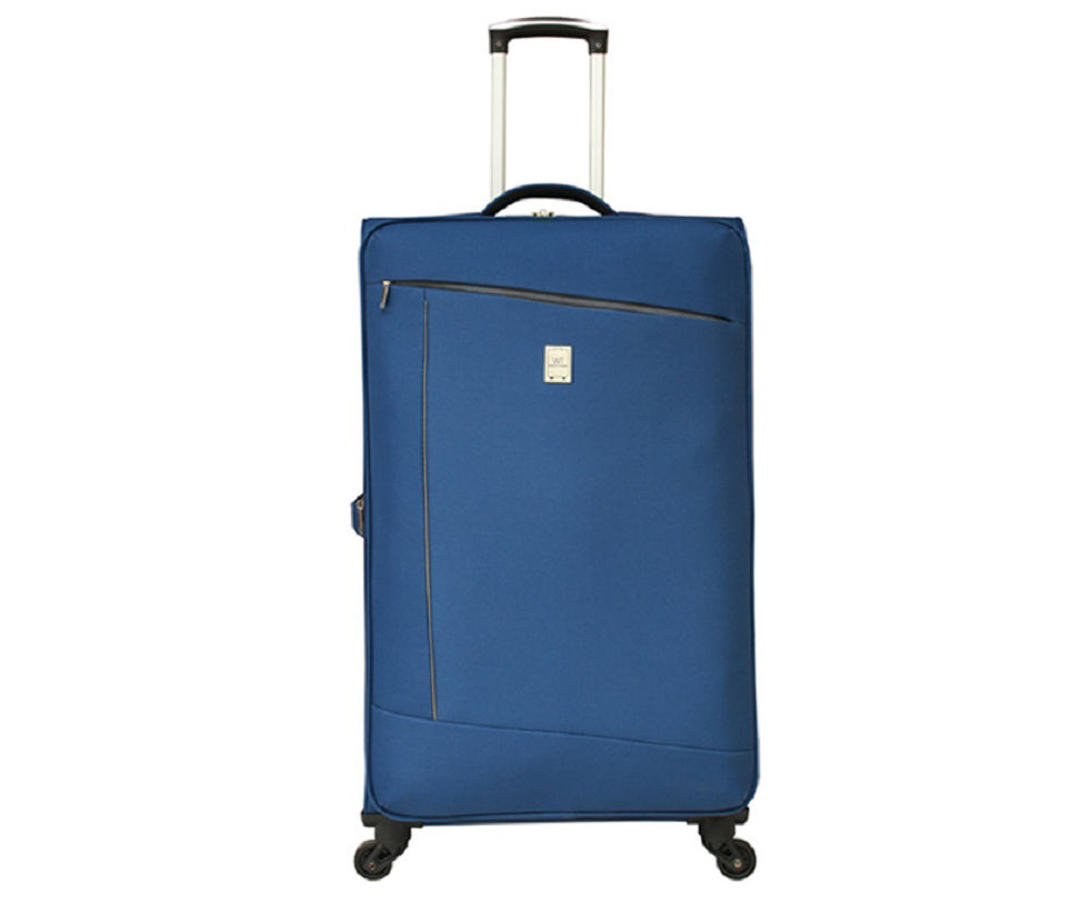 Blue 28" Black-Accent Softside Spinner Suitcase