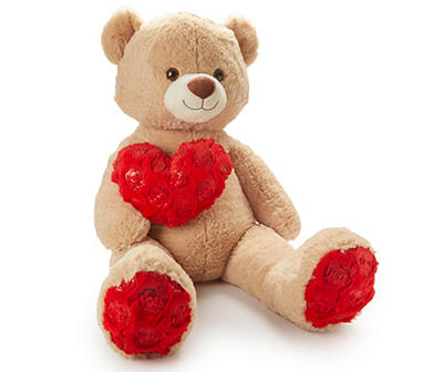 42" Cream Bear with Red Heart Valentine's Plush