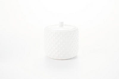 Martha Stewart Everyday White Hobnail Ceramic Cotton Jar
