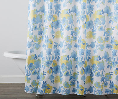 Martha Stewart Everyday Meghan White & Blue Floral Shower Curtain