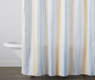 Martha Stewart Everyday Evan Yellow & Blue Stripe Shower Curtain