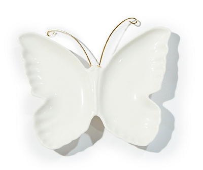 White Butterfly Ceramic Trinket Dish