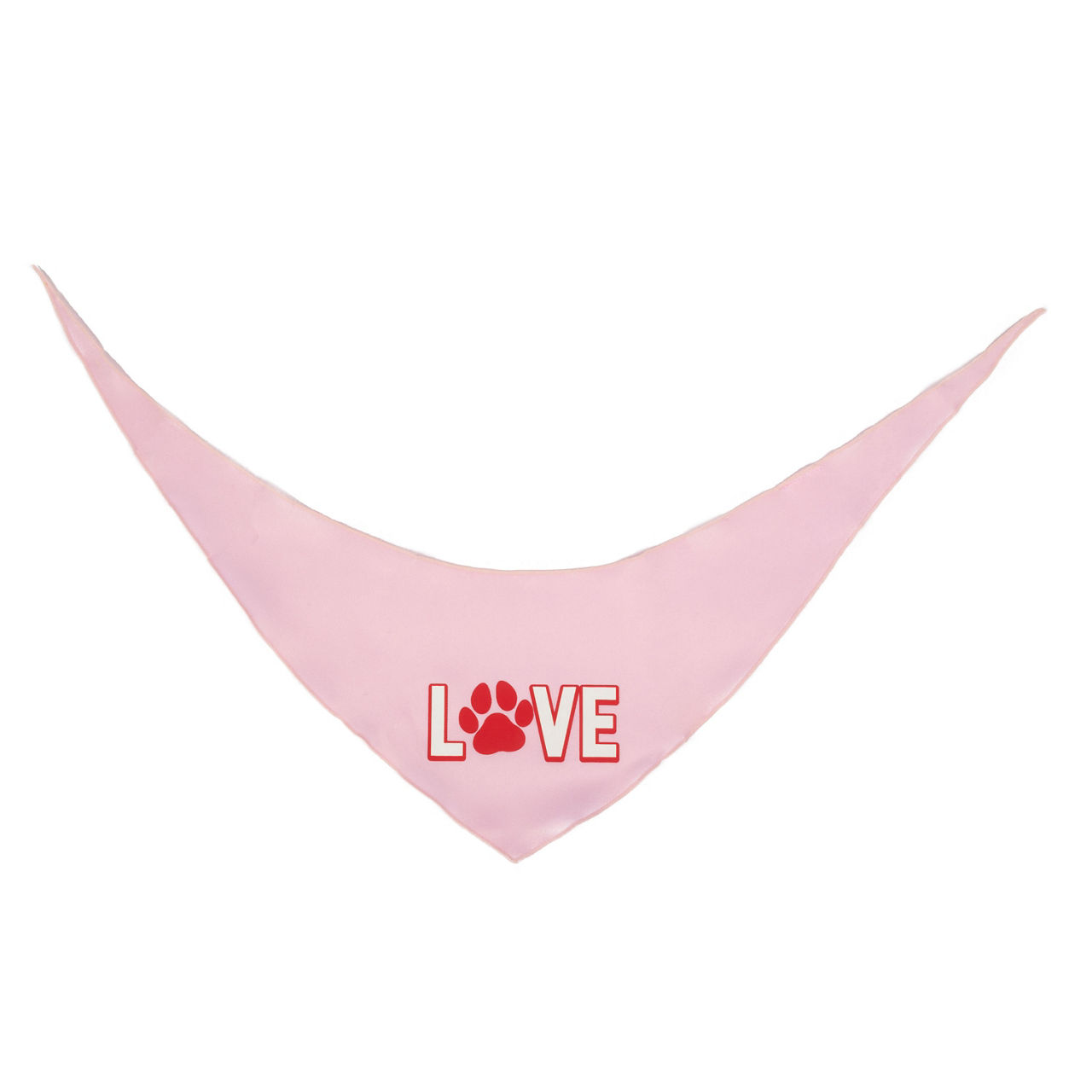 "Love" Pet Small/Medium Pink Paw Print Bandana