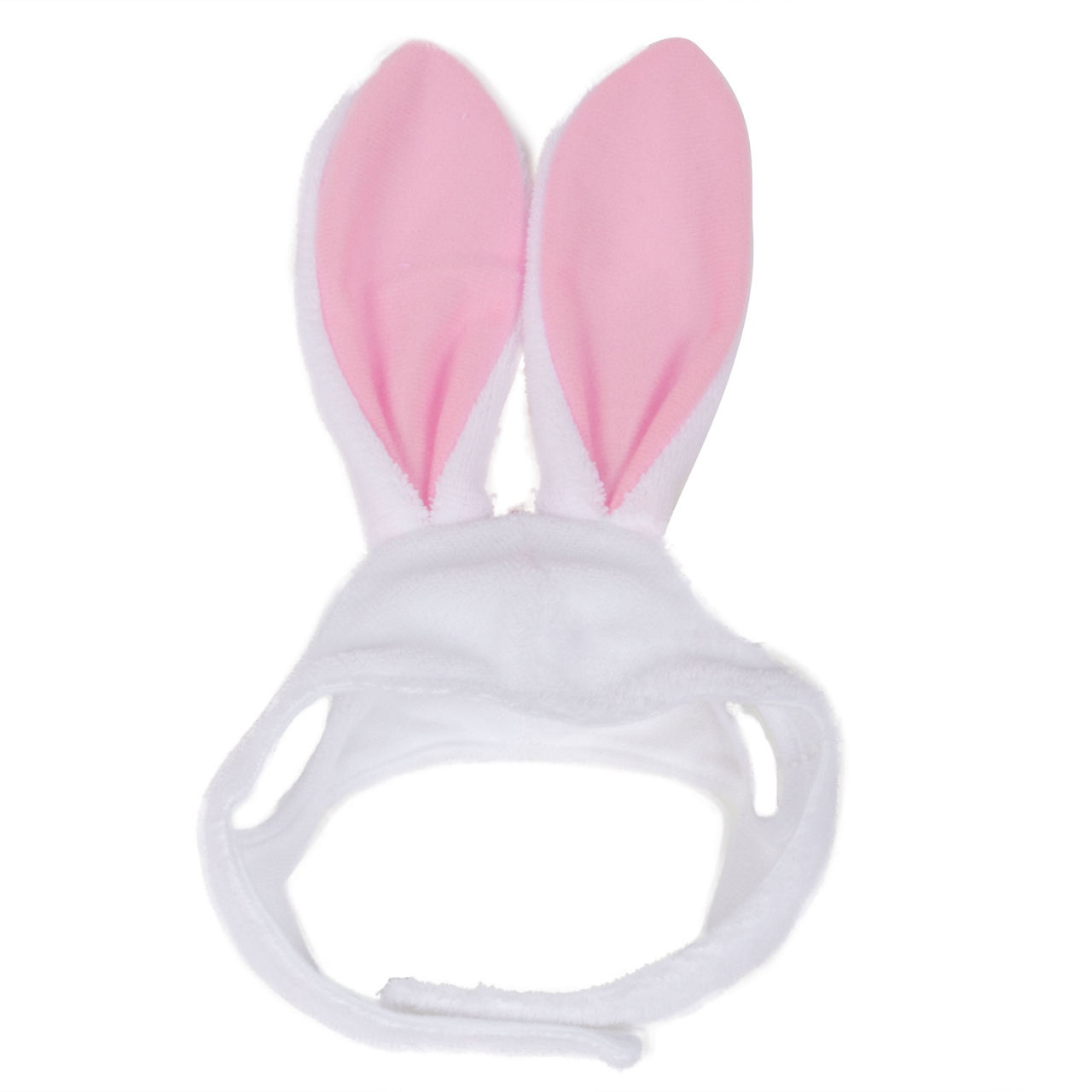 Pet Small/Medium White & Pink Bunny Ear Head Wrap