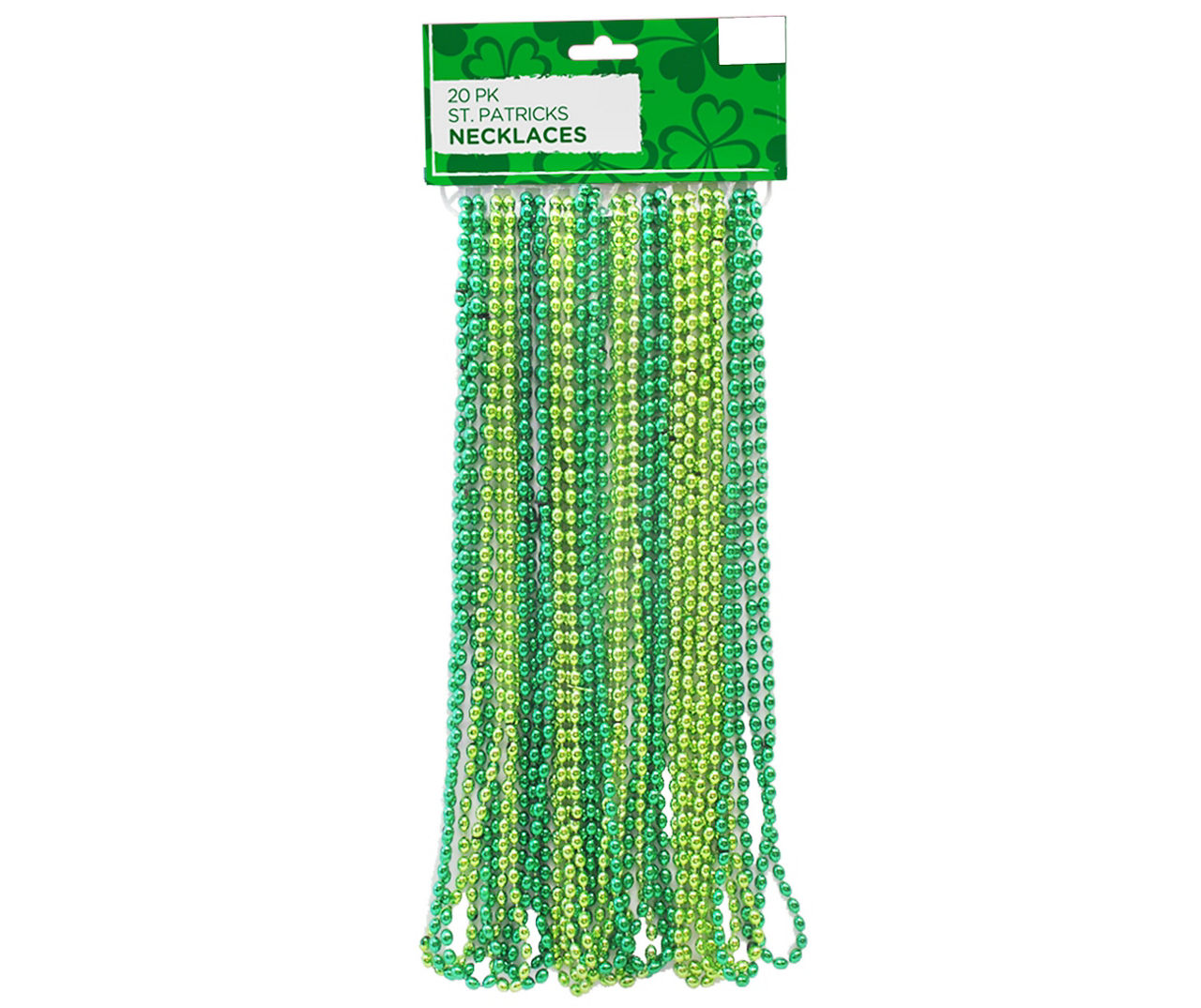 St. Patrick's Day Green Bead Necklaces, 20-Pack