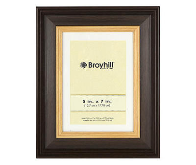 Black & Walnut 2-Tone Matted Picture Frame, (5" x 7")