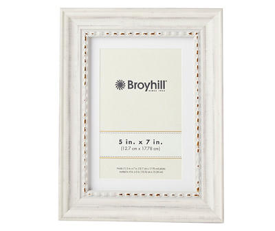 Whitewash Matted Picture Frame, (5" x 7")