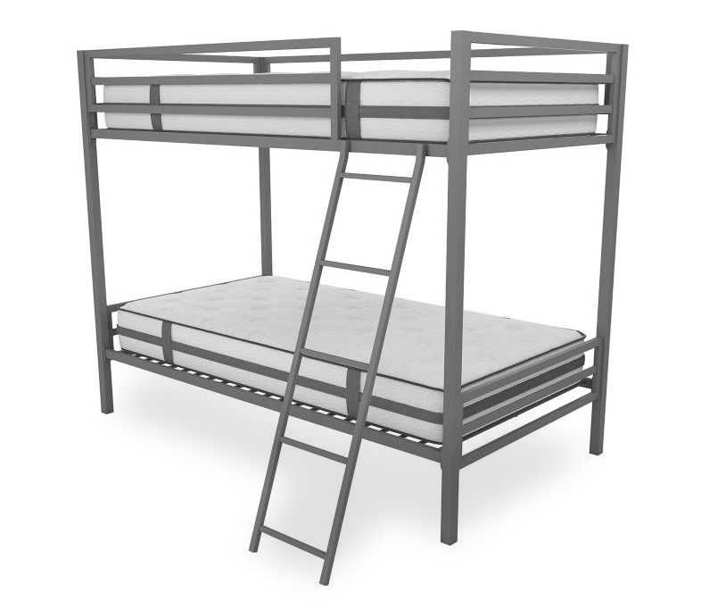 Maxwell Gray Metal Twin Bunk Bed